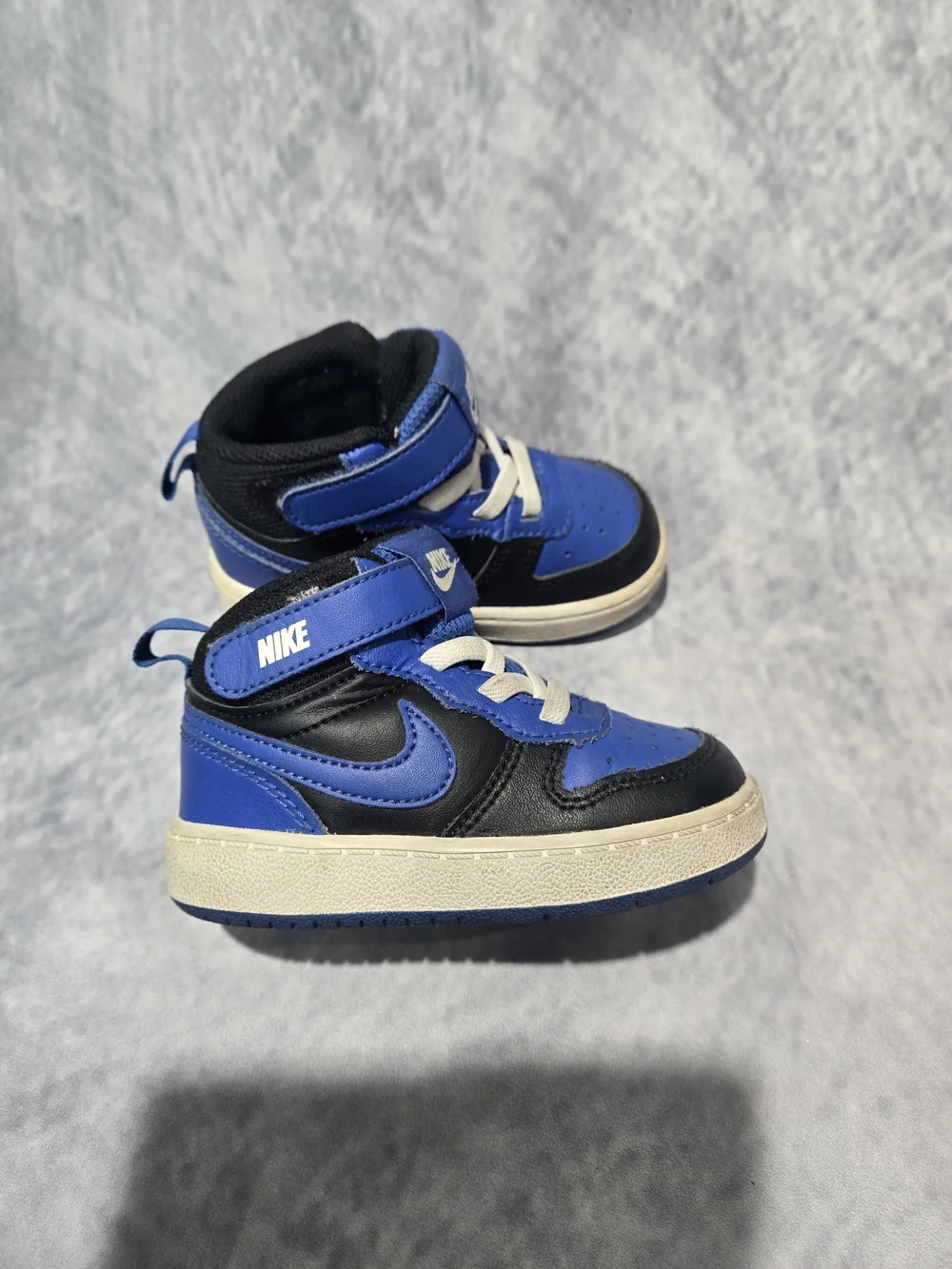 Nike Court Borough Mid 2 GS Shoes Toddler 9C Game Blue Black Sneaker